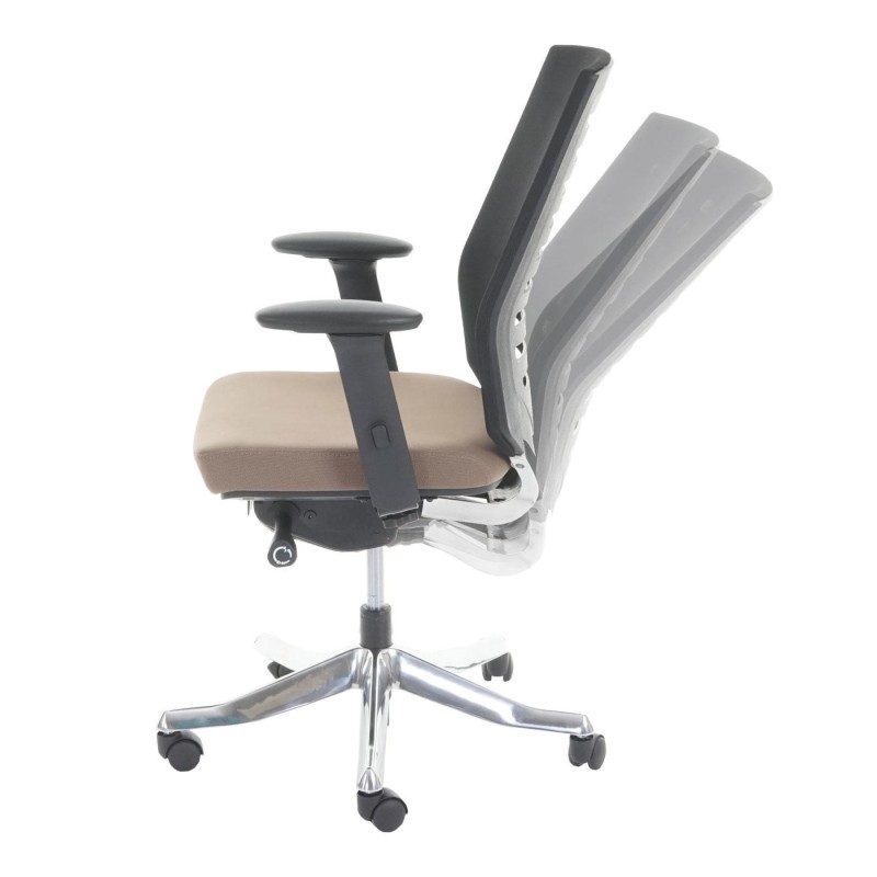 Silla de oficina LIENA, respaldo ergonómico, en tela y malla, color gris