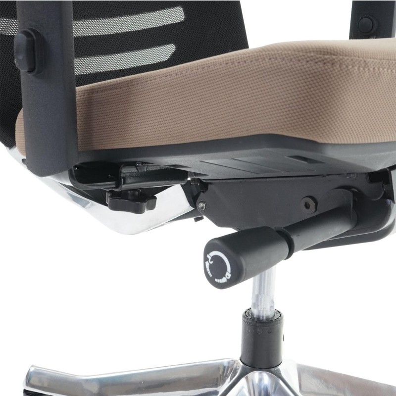 Silla de oficina LIENA, respaldo ergonómico, en tela y malla, color gris