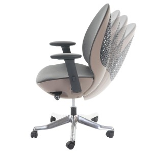 Silla de oficina OBI, diseño espectacular en marrón/ gris