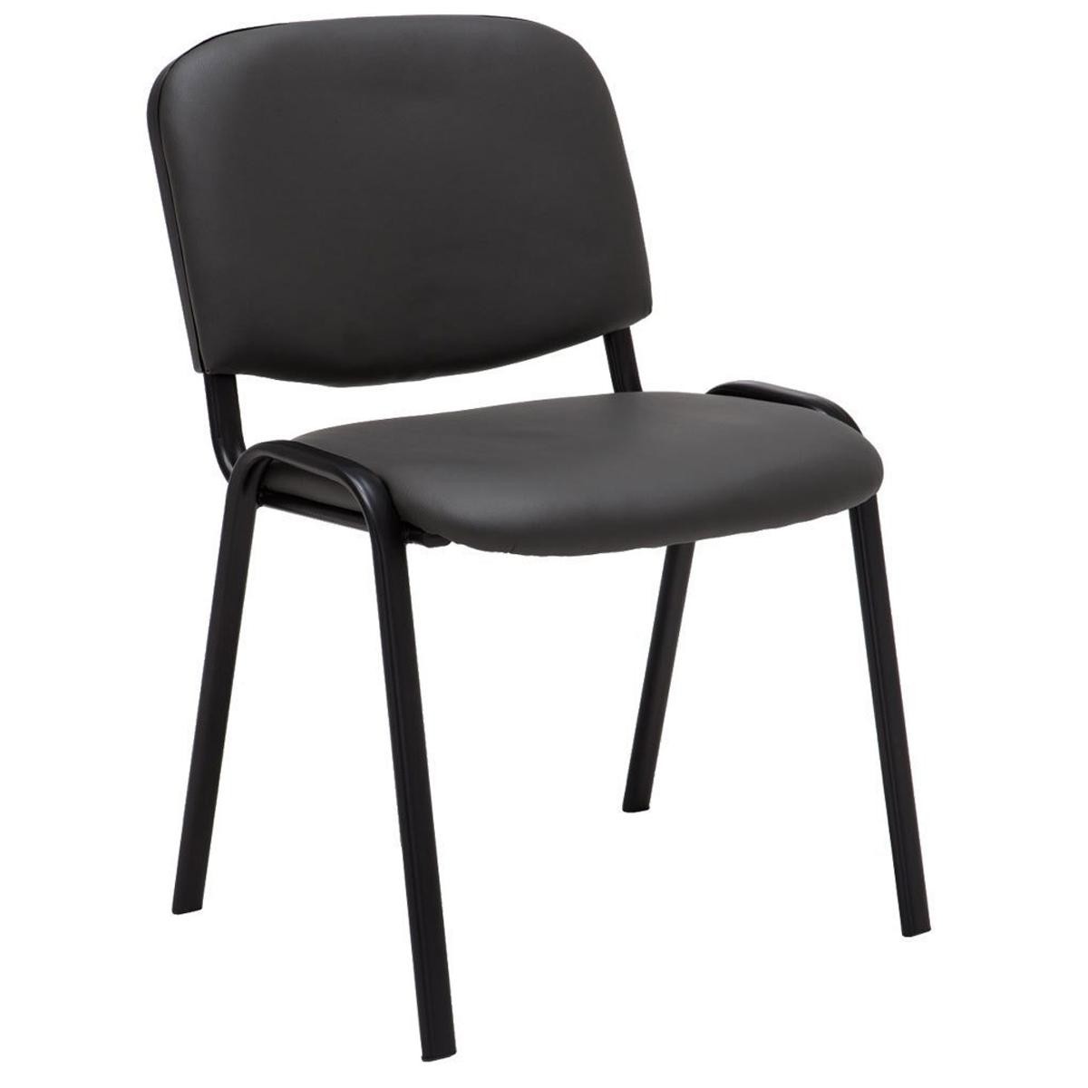 Silla de Confidente MOBY PIEL, Cómoda y Práctica, Precio Increíble, Color Negro y Patas Negras