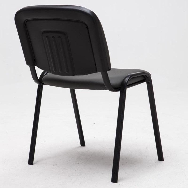 Silla de confidente MOBY PIEL negro, patas negras