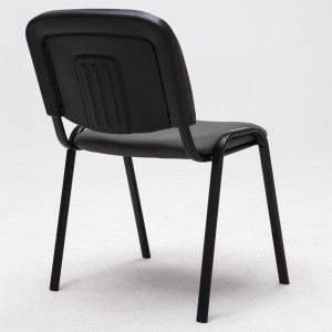 Silla de confidente MOBY PIEL negro, patas negras