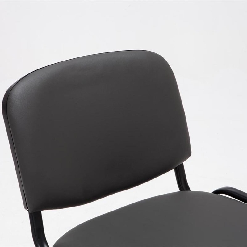 Silla de confidente MOBY PIEL negro, patas negras