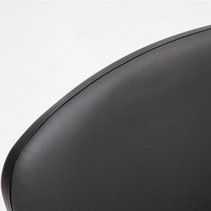 Silla de confidente MOBY PIEL negro, patas negras