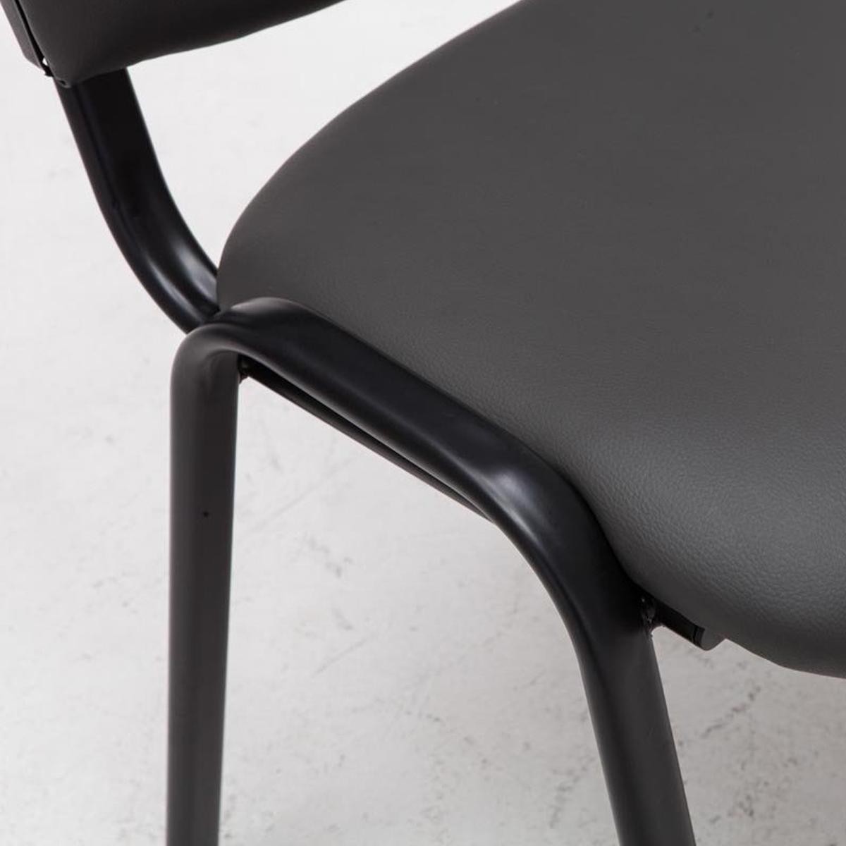 Silla de Confidente MOBY PIEL, Cómoda y Práctica, Precio Increíble, Color Negro y Patas Negras