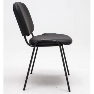 Silla de confidente MOBY PIEL negro, patas negras 2