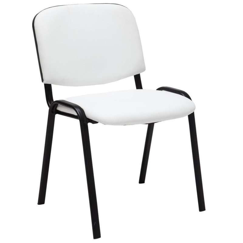 Silla de confidente MOBY PIEL negro, patas negras