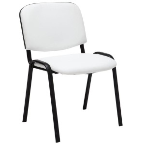 Silla de confidente MOBY PIEL negro, patas negras