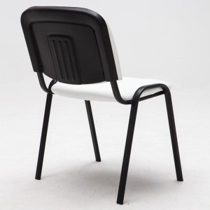 Silla de confidente MOBY PIEL negro, patas negras