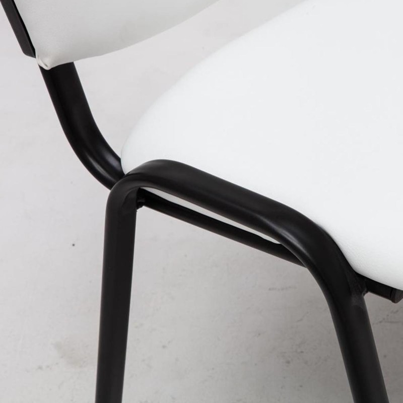 Silla de confidente MOBY PIEL negro, patas negras