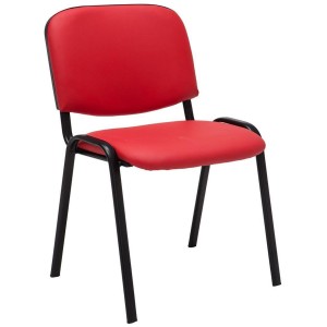 Silla de confidente MOBY PIEL negro, patas negras