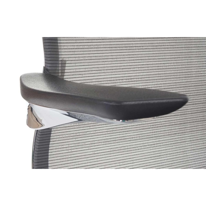 Silla de oficina YANG 10, diseño espectacular piel real y malla, negro