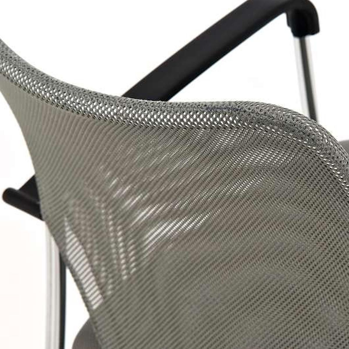 Silla de Confidente JAMAICA, Robusta y muy Cómoda, en Malla Transpirable color Negro