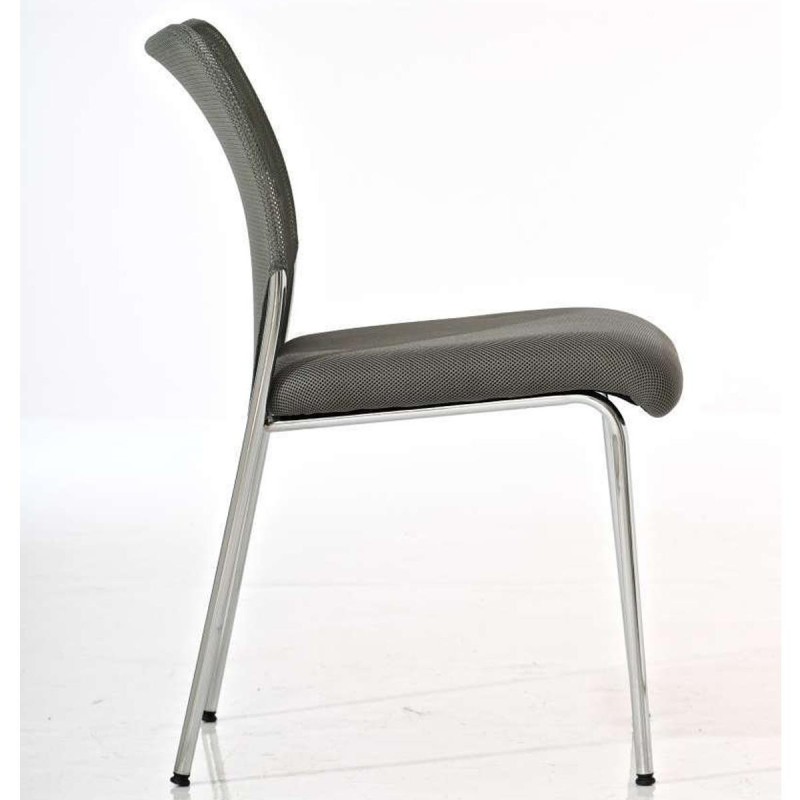 Silla de Confidente JAMAICA, sin brazos, bonito diseño, robusta y resistente, en malla transpirable Negro