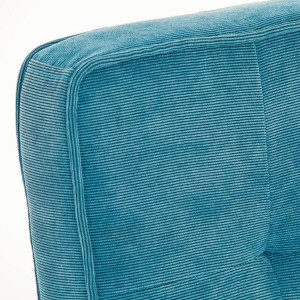 Silla de confidente CHIVO TELA, estructura metálica, gran acolchado y diseño retro con capitoné en tela color naranja