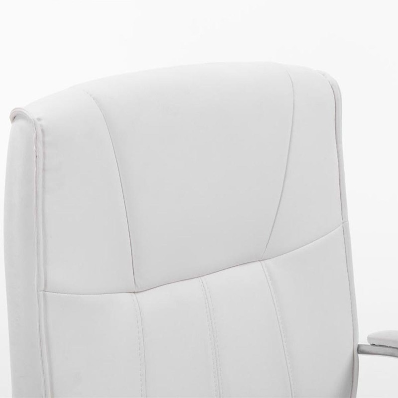 Silla de Confidente BORAU, estructura metálica, en Piel color negro