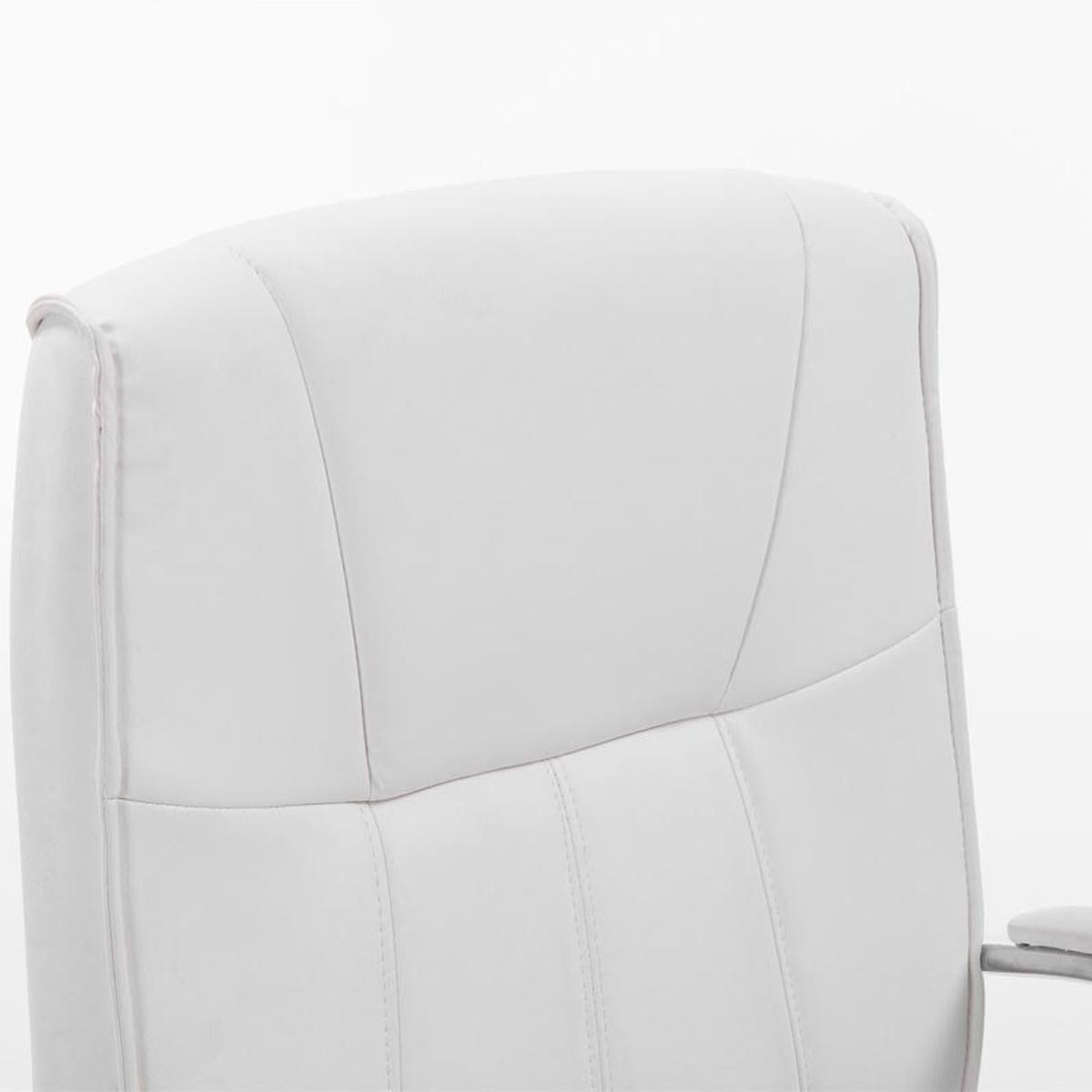 Silla de Confidente BORAU con Reposabrazos, Estructura Metálica y Acolchada en Piel color Negro