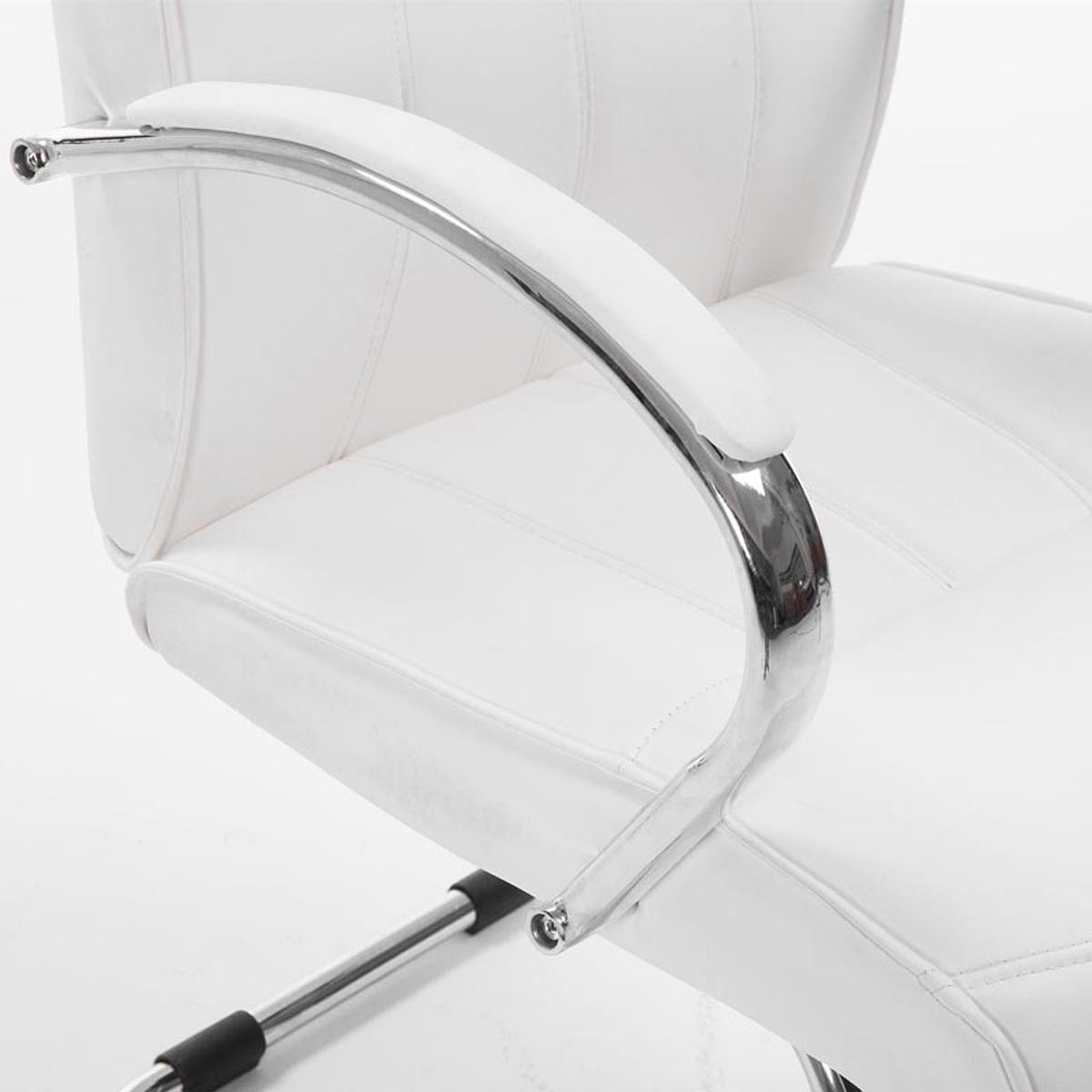 Silla de Confidente BORAU con Reposabrazos, Estructura Metálica y Acolchada en Piel color Negro