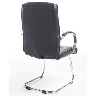 Silla de Confidente BORAU, estructura metálica, en Piel color negro 2