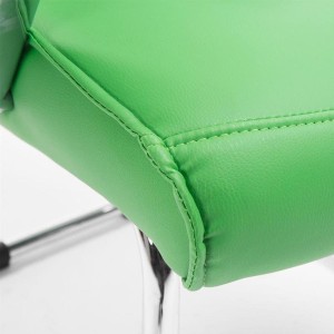 Silla de Confidente BORAU, estructura metálica, en Piel color negro