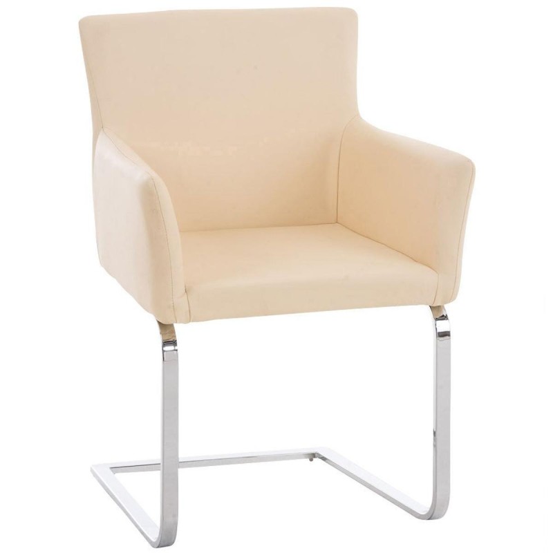 Silla de confidente PIRU, moderno y elegante diseño con estructura metálica y tapizada en piel color negro