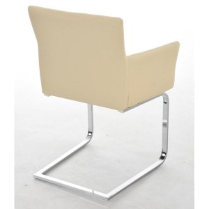 Silla de confidente PIRU, moderno y elegante diseño con estructura metálica y tapizada en piel color negro