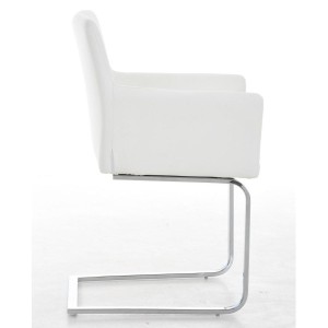 Silla de confidente PIRU, moderno y elegante diseño con estructura metálica y tapizada en piel color negro