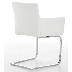 Silla de confidente PIRU, moderno y elegante diseño con estructura metálica y tapizada en piel color negro
