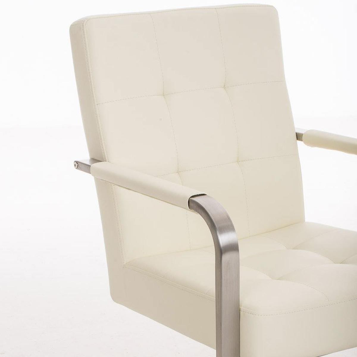 Silla de Confidente MORGAN PIEL, Estructura de Acero Inoxidable y Gran Acolchado color Negro