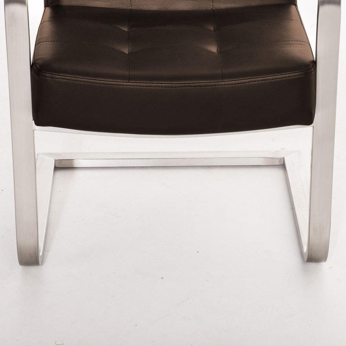 Silla de Confidente MORGAN PIEL, Estructura de Acero Inoxidable y Gran Acolchado color Negro
