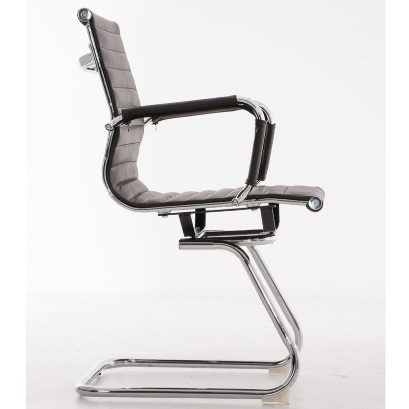 Silla de confidente ergonómica CAMERON en piel natural color negro