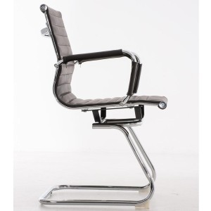 Silla de confidente ergonómica CAMERON en piel natural color negro