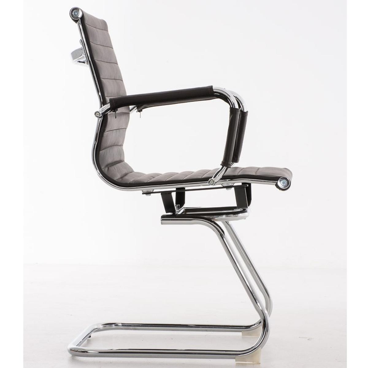 Silla de Confidente CAMERON, Ergonómica, Gran Diseño, en Piel Genuina color Negro