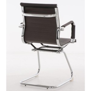 Silla de confidente ergonómica CAMERON en piel natural color negro