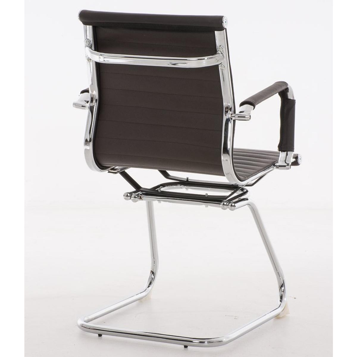 Silla de Confidente CAMERON, Ergonómica, Gran Diseño, en Piel Genuina color Negro