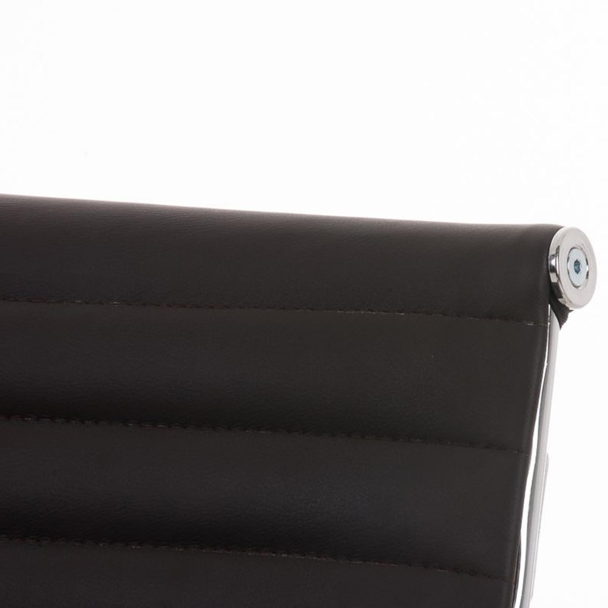 Silla de Confidente CAMERON, Ergonómica, Gran Diseño, en Piel Genuina color Negro