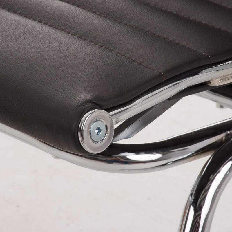 Silla de confidente ergonómica CAMERON en piel natural color negro