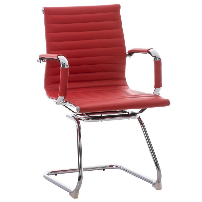 Silla de confidente ergonómica CAMERON en piel natural color negro