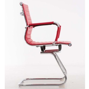 Silla de confidente ergonómica CAMERON en piel natural color negro