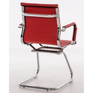 Silla de confidente ergonómica CAMERON en piel natural color negro