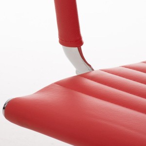Silla de confidente ergonómica CAMERON en piel natural color negro