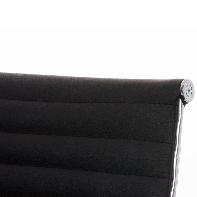 Silla de confidente ergonómica CAMERON en piel natural color negro