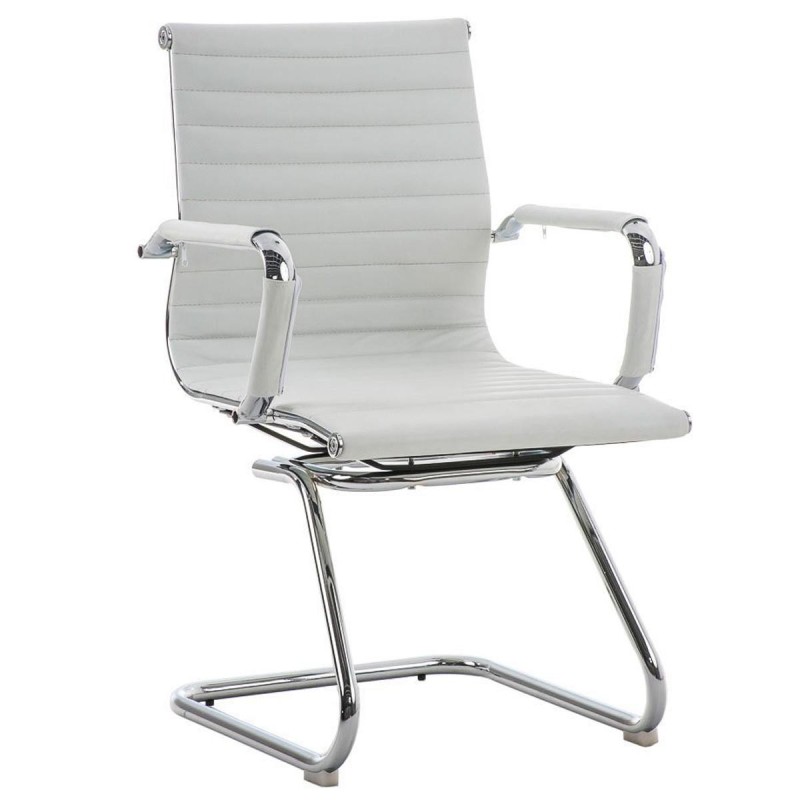 Silla de confidente ergonómica CAMERON en piel natural color negro