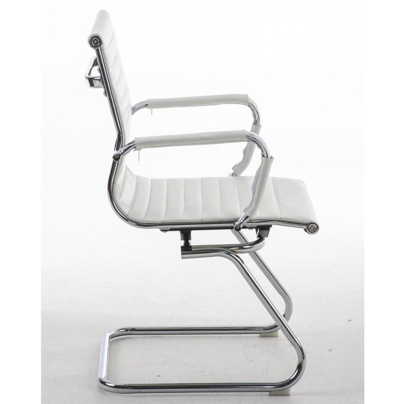 Silla de confidente ergonómica CAMERON en piel natural color negro