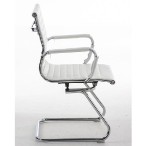 Silla de confidente ergonómica CAMERON en piel natural color negro