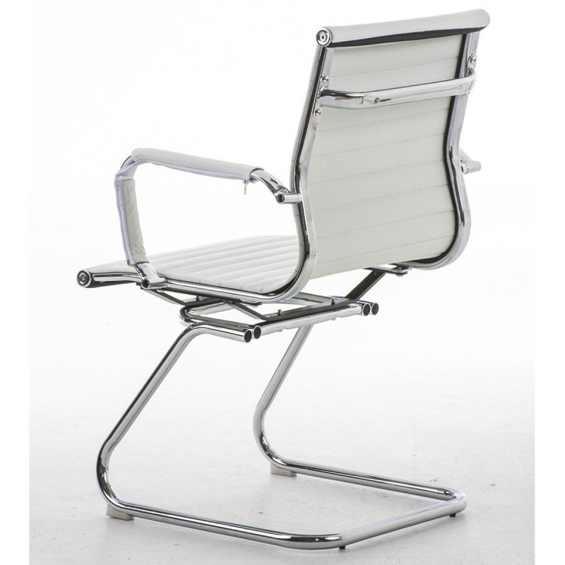 Silla de confidente ergonómica CAMERON en piel natural color negro