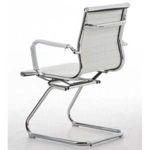 Silla de confidente ergonómica CAMERON en piel natural color negro