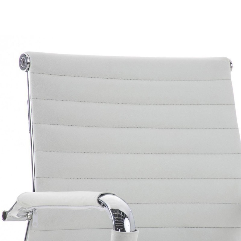 Silla de confidente ergonómica CAMERON en piel natural color negro