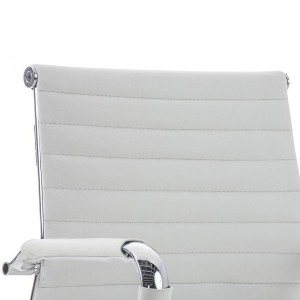Silla de confidente ergonómica CAMERON en piel natural color negro