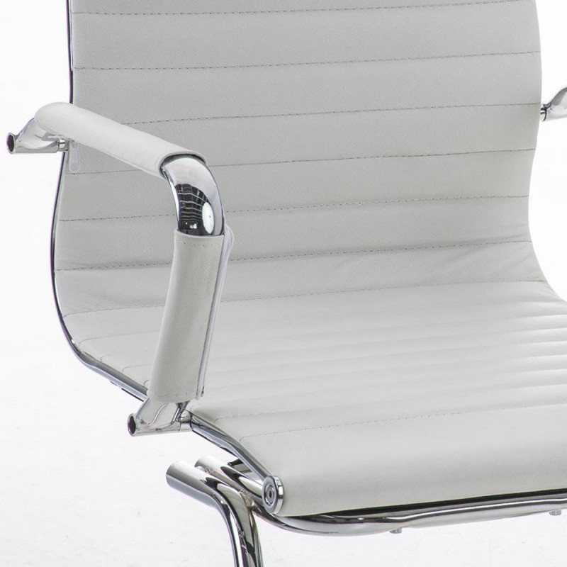 Silla de confidente ergonómica CAMERON en piel natural color negro